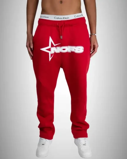 Nofs in Purple Sweatpants