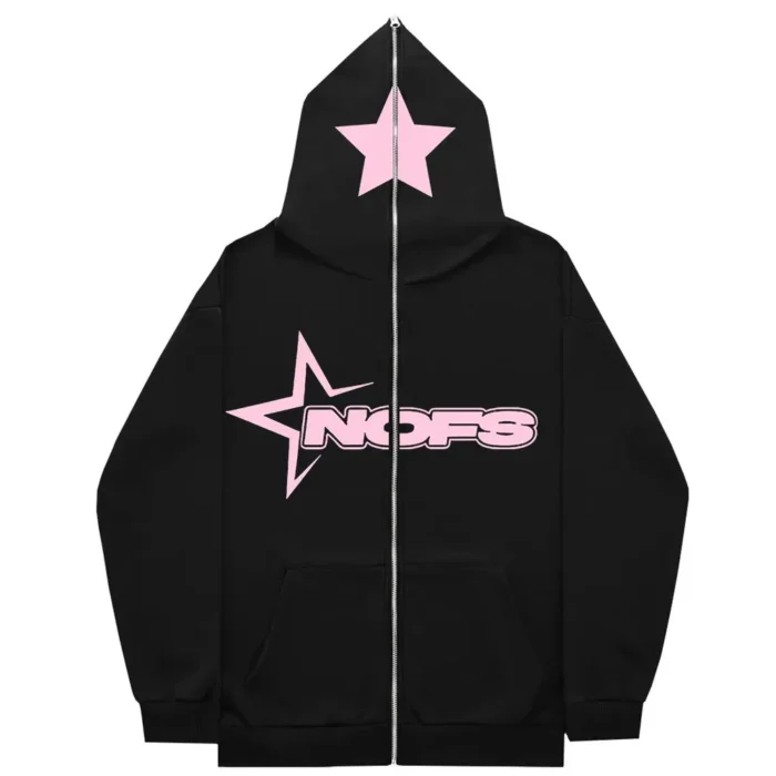 Nofs Hoodie with Black (Pink Color Print)